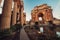 Architecture PALACE OF FINE ARTSÂ at twilight in San Francisco.